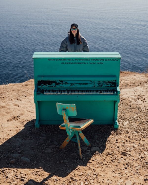 Green Piano Outdoors